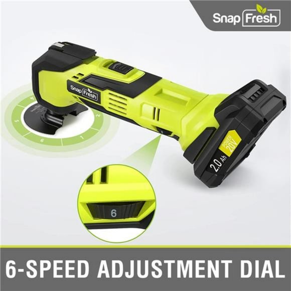 Cordless Oscillating Tool with 6 Speed, 3.2°Oscillating Angle, 22pcs Accessories - Picture 6 of 7